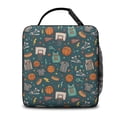 Basketball and Whistle Teal Pattern Insulated Lunch Bag Teens,Lunch Box ...
