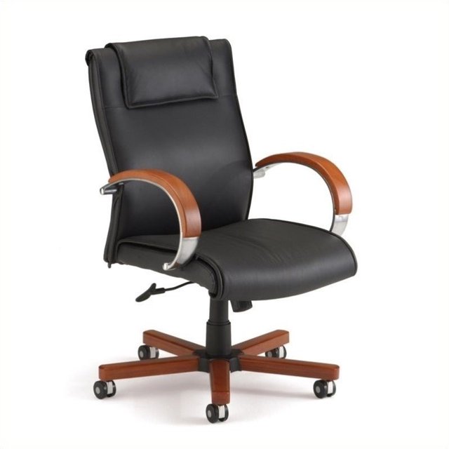 OFM Apex Mid-Back Executive Leather Office Chair in Cherry
