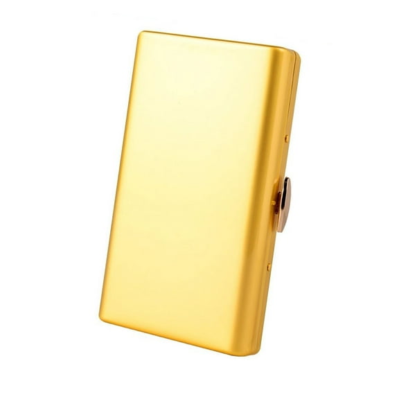 Stylish Design, Beautiful and Generous Cigarette Case for Women and Men - Lightweight and Portable Cigarette Box and Holds 12 100mm Cigarettes/Bank Cards (Pearl Gold)