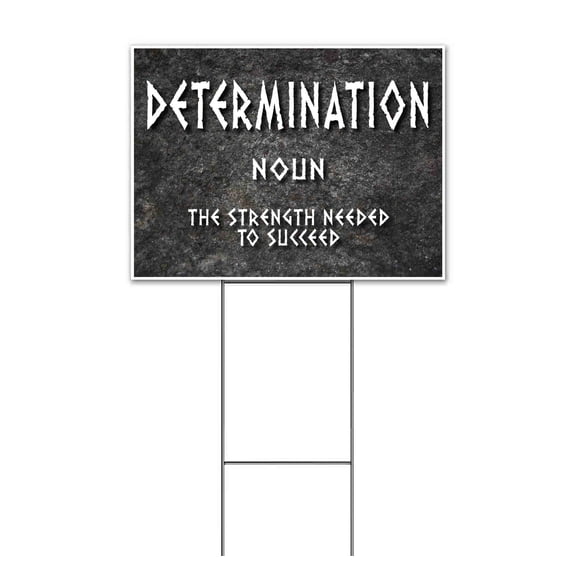 Determination Definition (18" x 24") Yard Sign, Includes Metal Step Stake