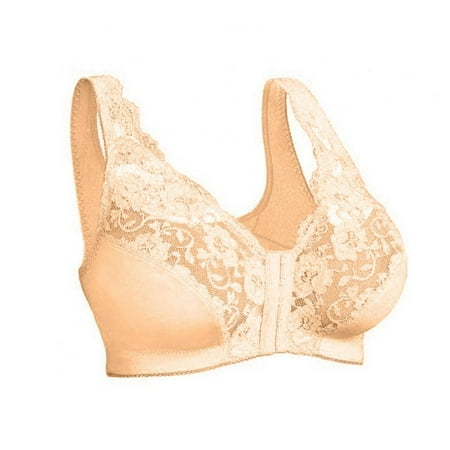 

Xmarks Women s Front Buckle Sports Bra Oversized Underwear Front Buckle Vest Lace Bra S-6XL