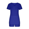thumbnail image 3 of Xihbxyly Short Sets Women 2 Piece Outfits, Womens Loungewear Set Pajamas for Women's Short Sleeve Pajama Set V Ncek Tops and Shorts Sleepwear Loungewear Tracksuit Jumpsuit #3, 3 of 5