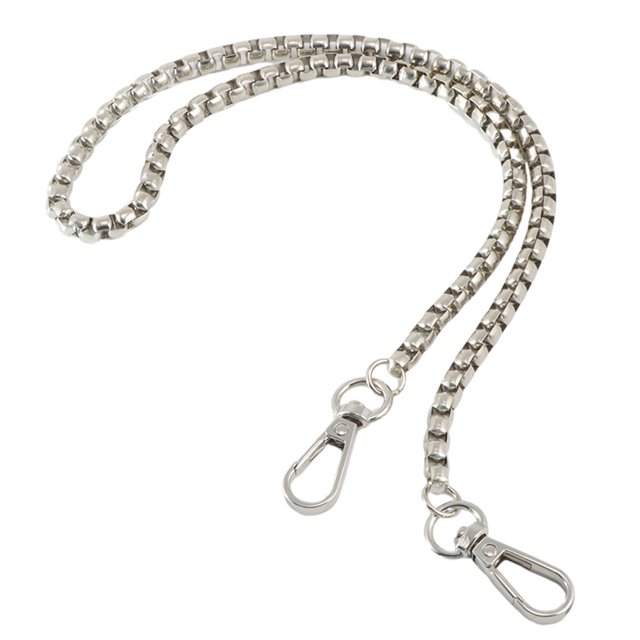 Correa de cadena para bolso, correa de cadena plana de repuesto de 120 cm con hebillas de metal, cadena para bolso cruzado de hombro DIY