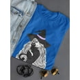thumbnail image 3 of Witch Holding A Cat Shaped T-Shirt Women -Image by Shutterstock, Female Small, 3 of 4