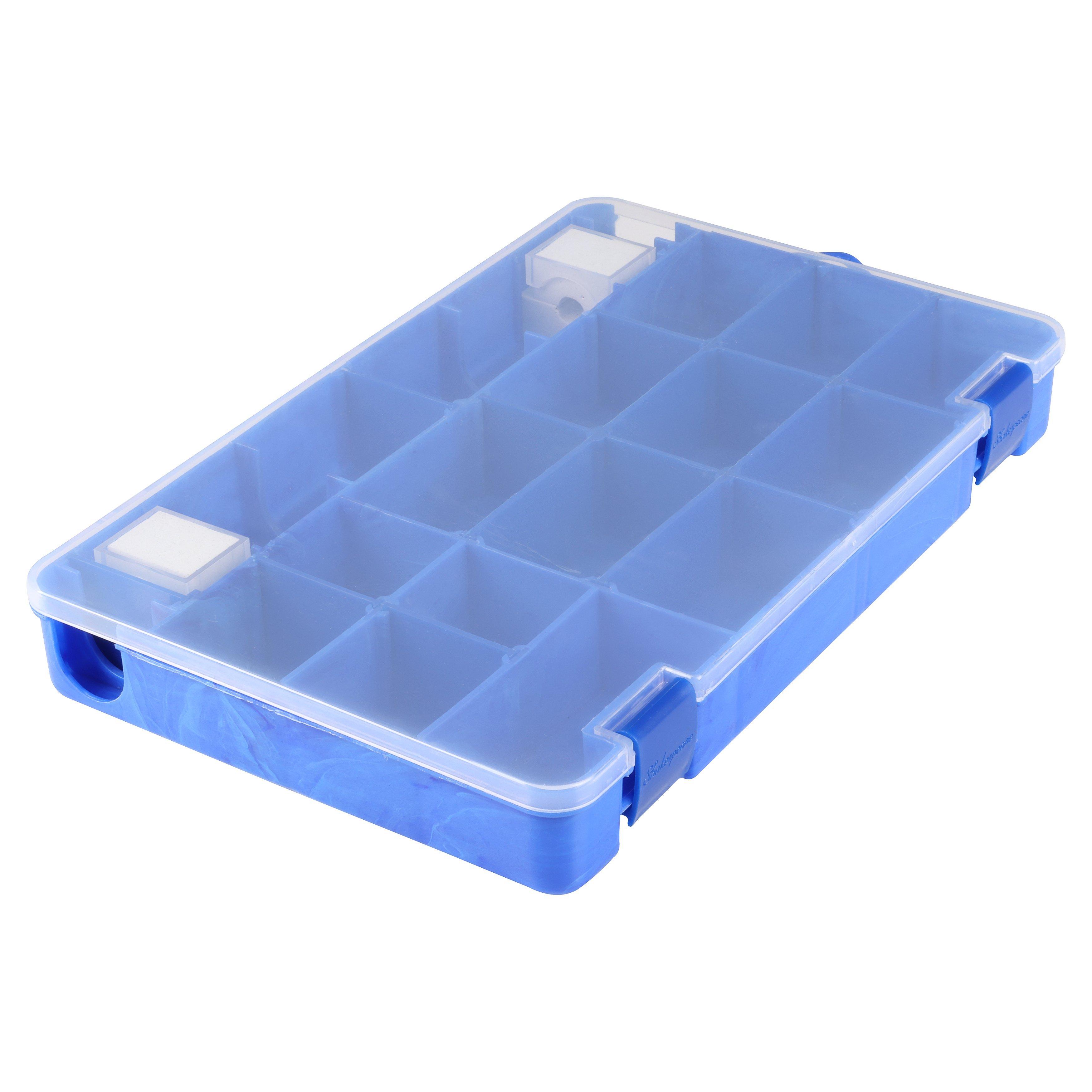 Shakespeare Tackle Box, 4-Pack, Adjustable Dividers, Blue Swirl