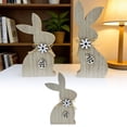 thumbnail image 2 of zhangmingg Easter Home Wooden Bunny Layered Tray Farmhouse Style Desktop Ornament, 2 of 6