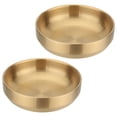thumbnail image 3 of 2Pcs Stainless Steel Sauce Dish Bowl Heat Insulation Bowl Kitchen Supply Golden, 3 of 9