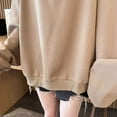 thumbnail image 5 of Lopecy-Sta Women's Casual Long Sleeve V-Neck Sweatshirt, Polyester Loose Oversized Solid Color Fashion Pullover Top Khaki 3XL, 5 of 5