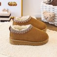 thumbnail image 2 of SERTGUTR Kids Fleece Lined Snow Boots, Slip-On Embroidered Winter Shoes, Non-Slip Chunky Sole Warm Ankle Boots, Everyday School Outdoor Boys Girls Boots(4-4.5 Years,26), 2 of 6