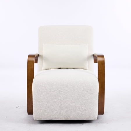 cream upholstered 360 swivel accent product