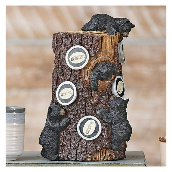 Coffee Pod Holder - Climbing Bears Design - Black Forest Décor - Compatible with Keurig & Nespresso - Kitchen Counter Organizer - Holds 35 Pods