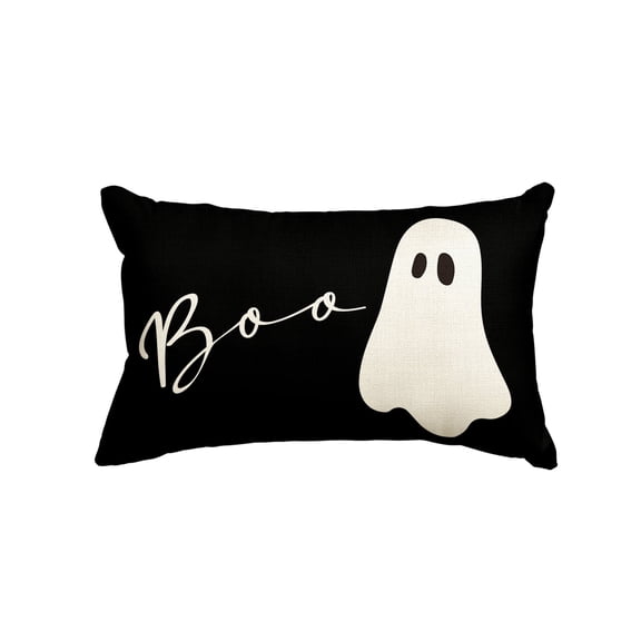 Sm:)e Boo Ghost Halloween Throw Pillow Cover 12 x 20 Inch Decorative Outdoor Cushion Covers