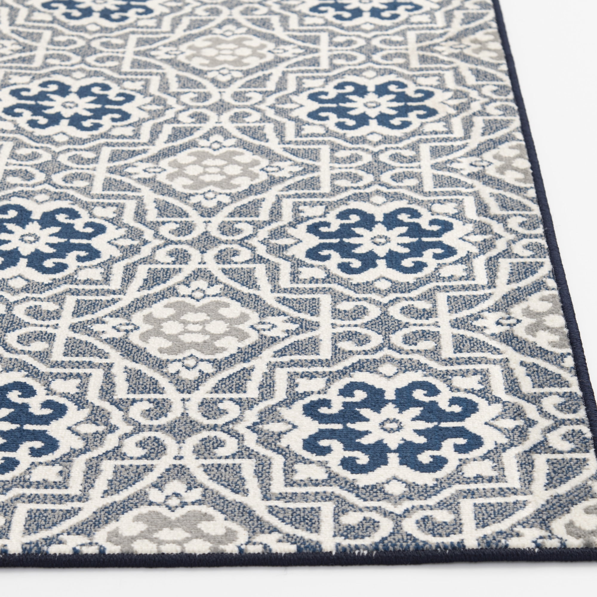 Loomaknoti Terrace Tropic Kidore 4' x 6' Geometric Indoor/Outdoor Area Rug , Blue/White