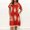 Red, variant on Sentmoon Womens Dress Oversized Short Sleeve Stretchy Dress for Wedding Guest with Print Loose Crew Neck Hawaiian Dresses for Women Summer Fashion Everyday Dress L