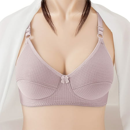 REORIAFEE Wireless Bras Women Wireless Gathered Together Bras Solid Adjustable Straps Brassiere Breathable Spaghetti Straps Comfy Corset Underwear Classic Comfortable Support Lingerie Pink XL