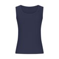 thumbnail image 4 of Women's Ribbed Tank Tops, Knit Round Neck Sleeveless Fitted Casual Tops, Summer Slim Basic Tee Shirts Womens Tank Tops Athletic Navy L, 4 of 6