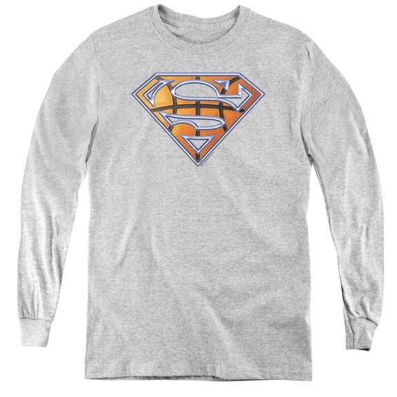 Superman - Basketball Shield - Youth Long Sleeve Shirt - Medium