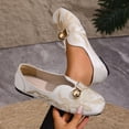 thumbnail image 2 of Women's Loafers Wide Width, Retro Embroidered Slip-On Flats for Women, Metal Accent Soft Sole Low Heel Moccasins, Trendy Casual Dress Shoes for Spring Summer, Black/White/Mint, 2 of 10
