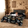 thumbnail image 3 of meiyoeat Cute Pike Fish Bedding For Boys,Black Watercolor Print Duvet Cover Full Kids,Black Reversible,3pcs(No Comforter), 3 of 6