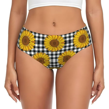Womens Underwear - Sunflowers A No Show Seamless Underwear for Women  Soft Comfort Stretch Women s Panties  Hipster Ladies Panties Bikini Underwear Briefs