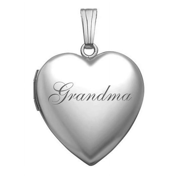 Sterling Silver "Grandma" Sweetheart Locket 3/4 Inch x 3/4 Inch