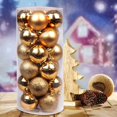 thumbnail image 4 of BSJJY 24Pc 3 Style Plating Christmas Balls,2.4In Christmas Tree Hanging Ball,Shatterproof Christmas Baubles(Boxed),Gold, 4 of 5
