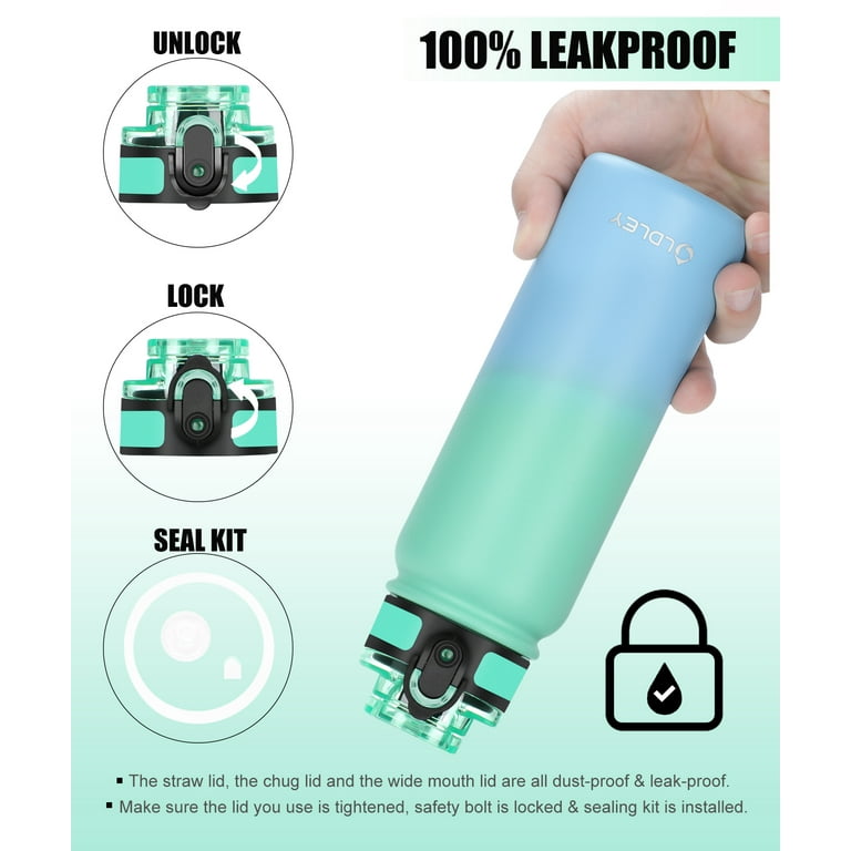OLDLEY Insulated Water Bottle 32 oz Stainless Steel Water Bottles with Straw  Lidchug Lidcarabiner Lid,Double Wall Vacuum Wide Mouth BPA