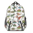 thumbnail image 2 of Dinosaur and Text White Pattern Backpack for School, Cute School Bag with Adjustable Shoulder Straps and Padded Back, 16.9"x12.6"x5.9", 2 of 4