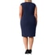 thumbnail image 4 of Vestido de tubo sin mangas de talla grande para mujer Agnes Orinda, con escote en V, casual, midi, con cremallera, 3X, azul oscuro, 4 of 8