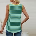 thumbnail image 6 of WCMZJ Plus Size Tank Tops for Women Sleeveless Crew Neck Striped Casual Summer Loose Tee Shirts Green L, 6 of 9
