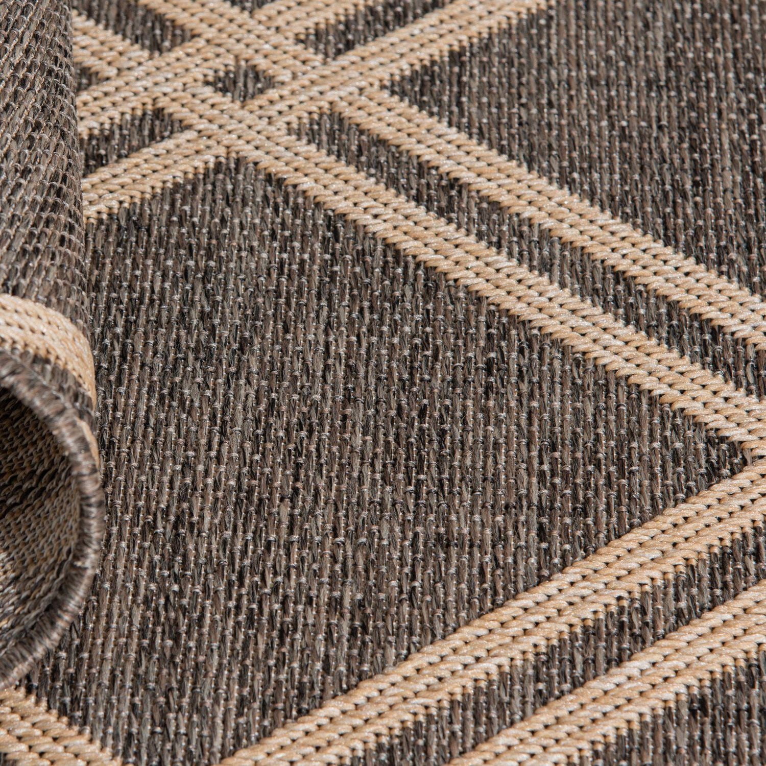 Tapis tissé marron et crème Smithleighs