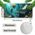 thumbnail image 2 of 1 Pcs 2D Flat License Plate Covers & Frames, Skeleton Playing Piano For Decorative Front, Waterproof For Decoration Aluminum License Plate Covers & Frames Cover For Men Women, 12" X 6", 2 of 7