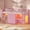 Pink, variant on Twin Size Loft Bed with Desk & Stuffed Animal Storage Organizer, Metal Loft Bed with 6 Drawers, LED Lights, Safety Guardrail, Play Zone, No Box Spring Needed, Pink