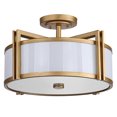 thumbnail image 2 of Safavieh Lighting Collection Orb Antique Gold 10.25-inch Semi Flush Ceiling Light, 2 of 5