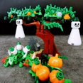 thumbnail image 4 of Halloween Spooky Ghost Pumpkin Model, 129 Pcs Building Blocks Set for Kids, Haunted Graveyard with Skeleton Tree House, Creative Architecture Construction Toy, Educational Interlocking Brick Gift for, 4 of 5