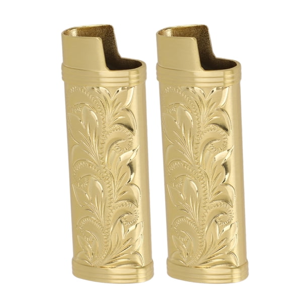 Cubierta De Encendedor De aleación De Zinc Retro, 2 Piezas De Propiedad De Cubierta De Caja De Protección Floral De Patrón Floral Para Encendedores De Tamaño Estándar De J3,