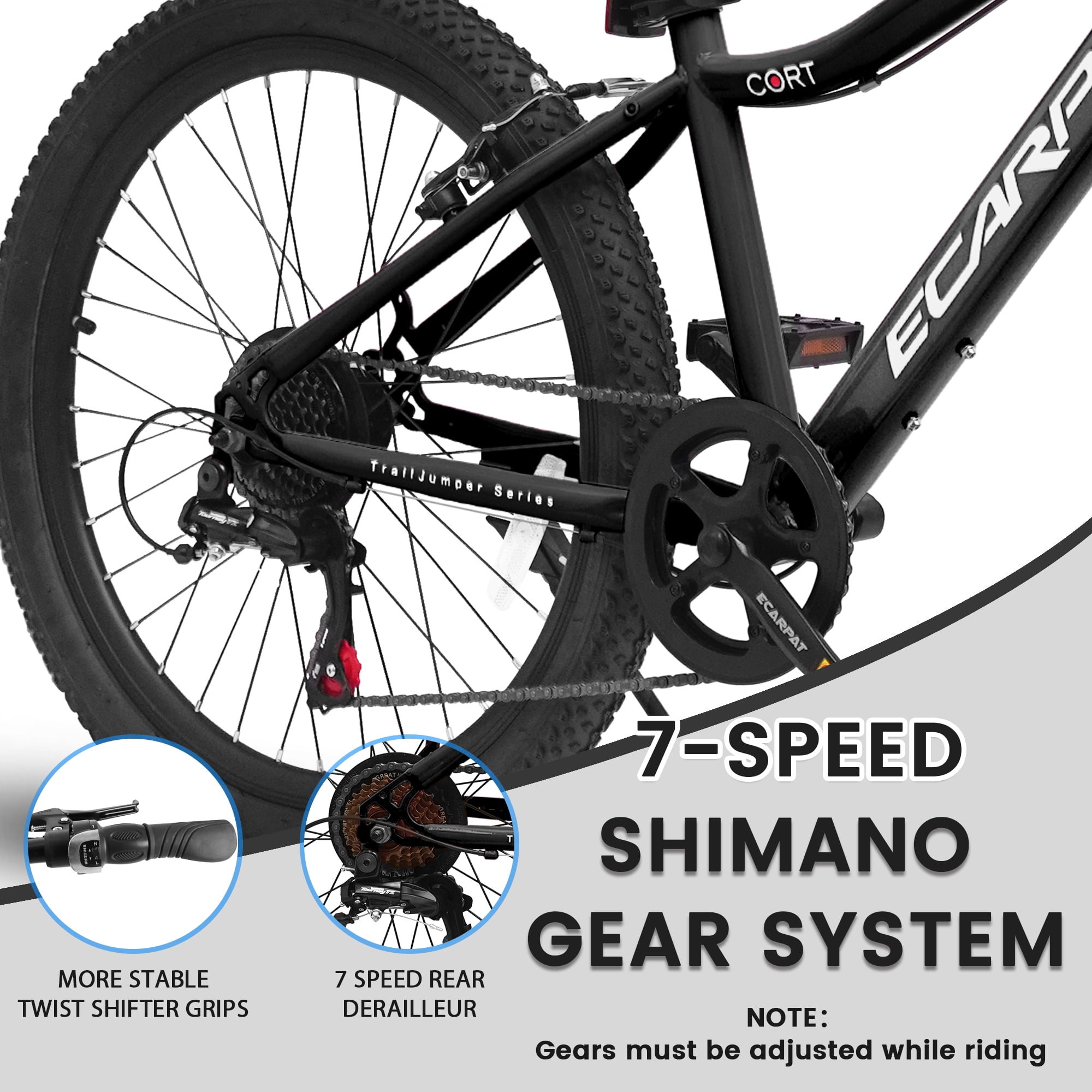 Ecarpat 24 Inch Mountain Bike for Women Girls, 7-Speed Front Suspension Teenagers Bikes for 9+ Years. Children Bicycle Suitable for 4'5"-5'5" Height Rider.
