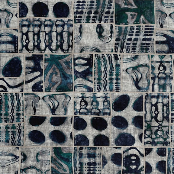 S4Sassy Modern Abstract Patchwork Wallpaper- Blue Bohemian Wall Covering, 25" X 120" Self-Adhesive Plain Vinyl Wallpaper, Decorative Wallwrap, Easy Diy Wall Covering For Bedroom, Living Spaces