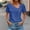 Blue, variant on Itsame Short Sleeved T-Shirt Women V-Neck Loose Fitting Solid Color Undershirts Hot Pink Size L