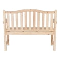 thumbnail image 7 of Pemberly Row Traditional Cedar Wood Patio Porch Garden Bench in Beige, 7 of 7