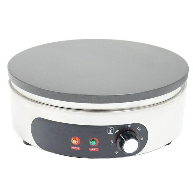 Appareil à Crêpes Rond Simple de 15 Pouces, Machine Électrique de Cuisson de Crêpes, Plaque Chauffante Antiadhésive, Surface de Cuisson 110 V pour Blintzes, Oeufs, Bacon