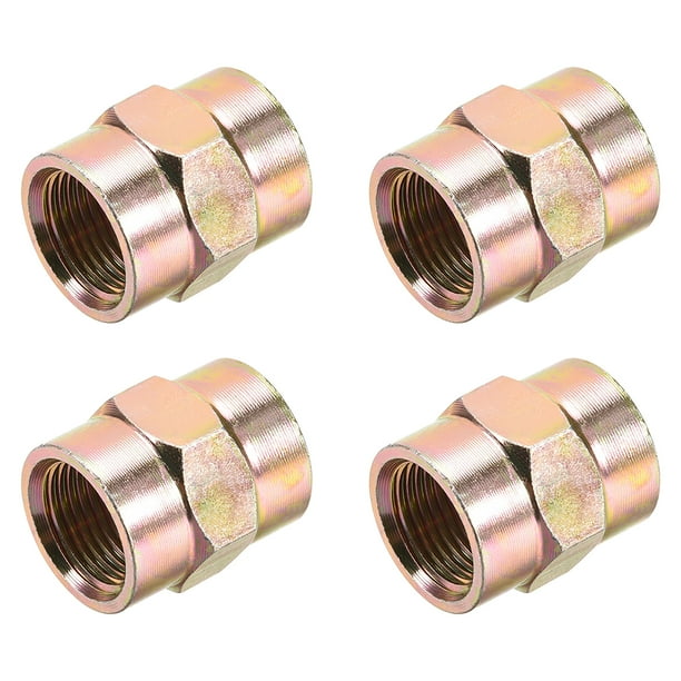Conector de tubería recto, acoplamiento de nipple hexagonal 3/8 PT hembra, adaptador hidráulico 4 piezas