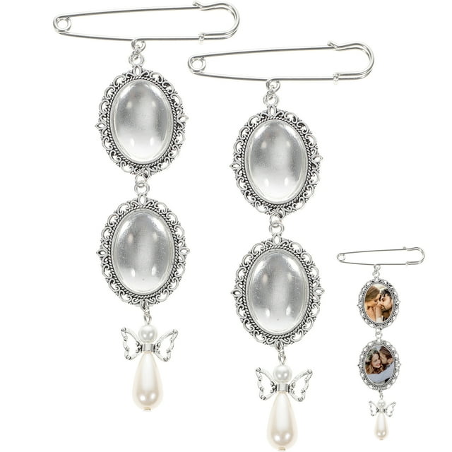 MOVTOTOP 2 Pcs Bouquet de Mariage Charme Photo Cadre Photo Pendentifs