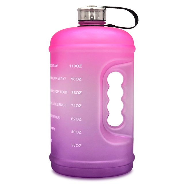 Bouteille d'Eau Motivation 2,2 L / 3,78 L avec Indicateur de Temps pour Plein Air Camping Randonnée Randonnée Mise en Forme Entraînement Sport