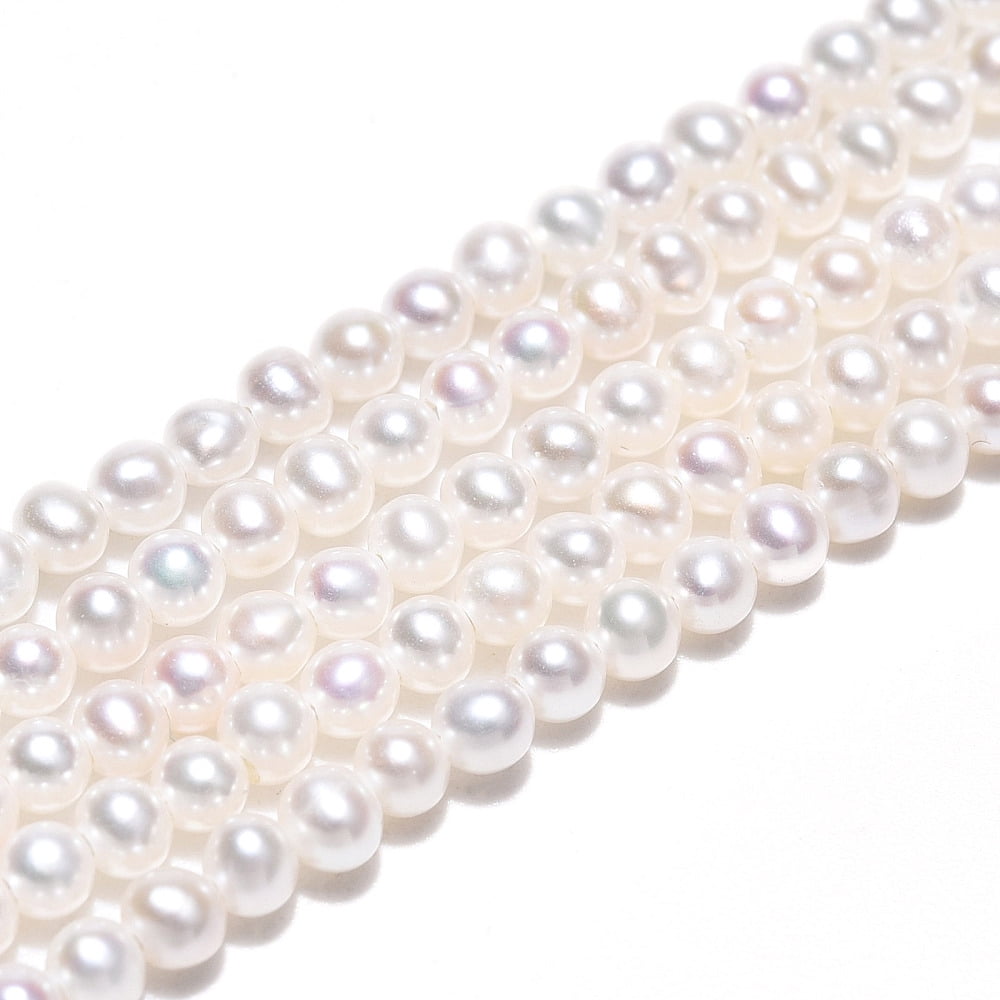Natural Nucleated Pearl Beads Strands Round Creamy White 2~2.5mm Hole: 0.4mm 166~168pcs/strand 15.24~15.39''(38.7~39.1cm)