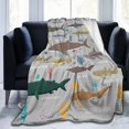 thumbnail image 2 of Manta de tiburón, regalo para niños y adultos, suave, cálida, ligera, acogedora, con estampado de especies de tiburones, lindas mantas para cama, sala de estar, sofá, decoración de cumpleaños, 50 x, 2 of 6