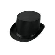 FM63835 Morris Costumes Top Hat Satin Adult Black ,One Size Black