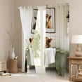 thumbnail image 3 of Homewish Boys Girls Farmhouse Highland Cow Curtains Pack of 2 (42x84 Each),Green Brown Curtains Blackout,Animal Take A Bath Bedroom Curtains,Microfiber Bedroom Decor, 3 of 6