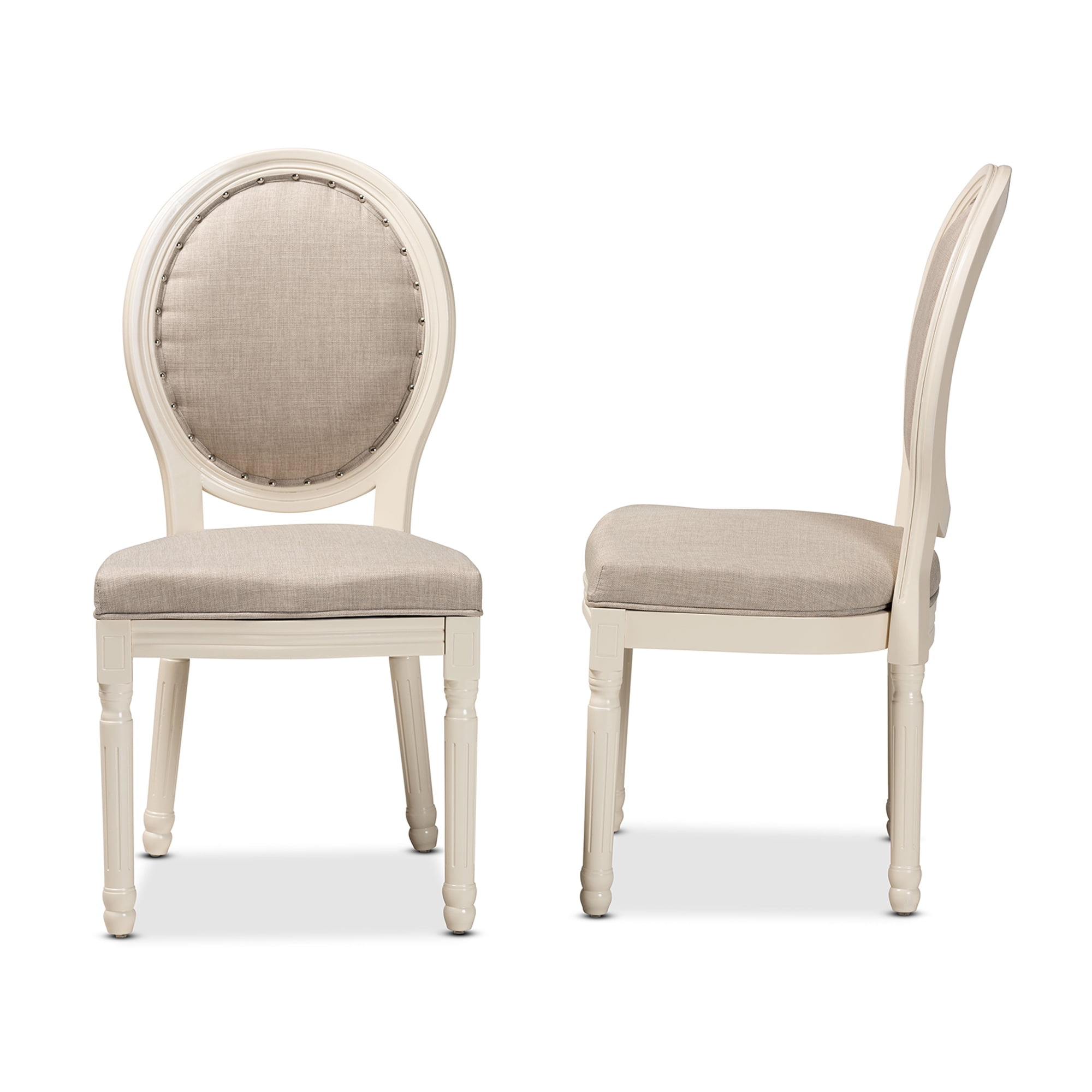 Baxton Studio Louis Dining Chair, Set of 2, Grey