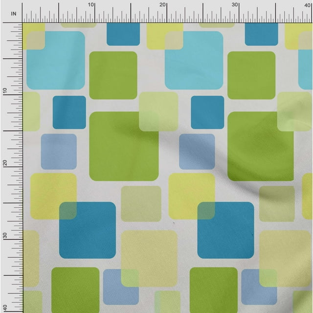 Soimoi Polyester Crepe Fabric Square Panel Printed Fabric 1 Yard 52 Inch Wide